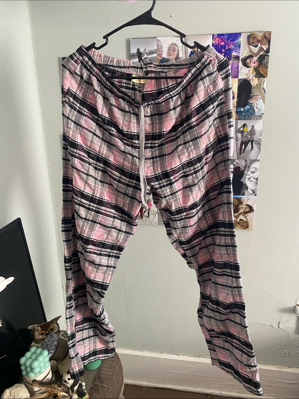 Bobbie Brooks Pink and Black Plaid Jogger Pants